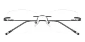 Rectangle Eyeglasses, Rimless Frame Black Metal - RM0343