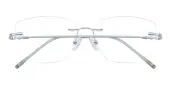 Rectangle Eyeglasses, Rimless Frame Silver Metal - RM0345