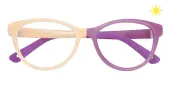 Oval Eyeglasses, Full Frame Cream/Purple TR90 - FP2926