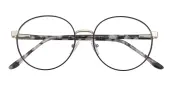 Round Eyeglasses, Full Frame Black Plastic - FM1890