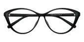 Cat Eye Eyeglasses, Full Frame Black TR90 - FP2895