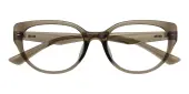 Cat Eye Eyeglasses, Full Frame Light Brown TR90 - FP2899
