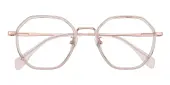 Polygon Eyeglasses, Full Frame Crystal/Rose Gold Plastic - FT0713