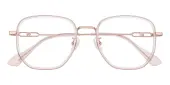Square Eyeglasses, Full Frame Crystal/Rose Gold Plastic - FT0717