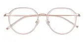 Polygon Eyeglasses, Full Frame Crystal/Rose Gold Plastic - FT0722