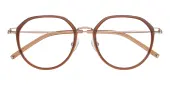 Polygon Eyeglasses, Full Frame Brown Plastic - FT0723