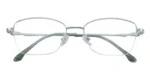Oval Eyeglasses, Half Frame Silver Titanium - ST0295