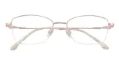 Oval Eyeglasses, Half Frame Golden Titanium - ST0296