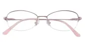 Oval Eyeglasses, Half Frame Pink Titanium - ST0302