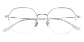 Polygon Eyeglasses, Half Frame Silver Titanium - ST0304
