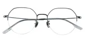 Polygon Eyeglasses, Half Frame Black Titanium - ST0305