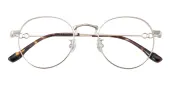 Round Eyeglasses, Full Frame Light Golden Titanium - FT0688