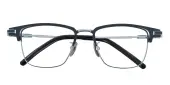 Rectangle Eyeglasses, Full Frame Black/Silver Titanium - FT0692