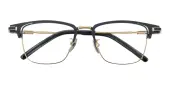 Rectangle Eyeglasses, Full Frame Black/Golden Titanium - FT0693