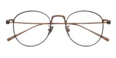 Round Eyeglasses, Full Frame Brown Titanium - FT0697