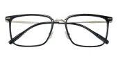 Rectangle Eyeglasses, Full Frame Black Plastic - FT0714