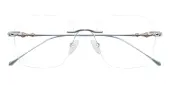 Polygon Eyeglasses, Rimless Frame Silver Titanium - RT0010