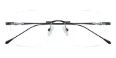 Polygon Eyeglasses, Rimless Frame Black Titanium - RT0011