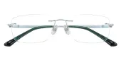 Rectangle Eyeglasses, Rimless Frame Silver Titanium - RT0013