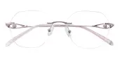 Polygon Eyeglasses, Rimless Frame Purple Titanium - RT0015