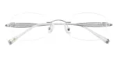 Polygon Eyeglasses, Rimless Frame Silver Titanium - RT0017