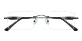 Rectangle Eyeglasses, Rimless Frame Gunmetal Titanium - RT0018