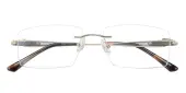 Rectangle Eyeglasses, Rimless Frame Golden Titanium - RT0019