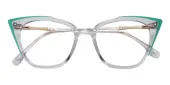 Cat Eye Eyeglasses, Full Frame Gray TR90 - FP2930
