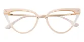 Cat Eye Eyeglasses, Full Frame Cream TR90|Metal - FP2933