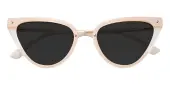 Cat Eye Sunglasses, Full Frame Cream/Crystal TR90|Metal - SUP1599