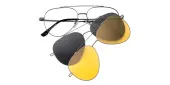Aviator Eyeglasses, Full Frame Gunmetal Metal - FM1895