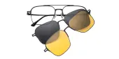 Aviator Eyeglasses, Full Frame Black Metal - FM1899