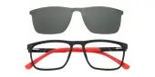 Rectangle Eyeglasses, Full Frame Mblack TR90 - FP2944