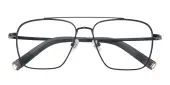 Aviator Eyeglasses, Full Frame Black Metal - FM1882
