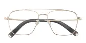 Aviator Eyeglasses, Full Frame Golden Metal - FM1883