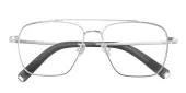 Aviator Eyeglasses, Full Frame Silver Metal - FM1884
