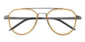 Aviator Eyeglasses, Full Frame Orange Plastic - FM1887