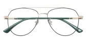 Aviator Eyeglasses, Full Frame Green Metal - FM1891
