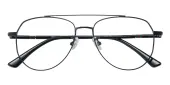 Aviator Eyeglasses, Full Frame Black Metal - FM1893