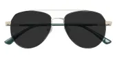 Aviator Sunglasses, Full Frame Green Metal - SUP1640