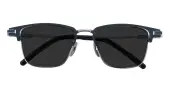 Rectangle Sunglasses, Full Frame Black/Silver Titanium - SUP1646