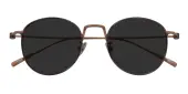 Round Sunglasses, Full Frame Brown Titanium - SUP1651