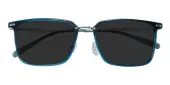 Rectangle Sunglasses, Full Frame Blue Plastic - SUP1660