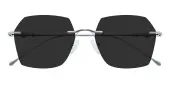 Polygon Sunglasses, Rimless Frame Silver Titanium - SUP1661
