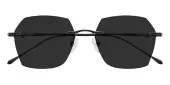Polygon Sunglasses, Rimless Frame Black Titanium - SUP1662