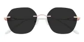 Polygon Sunglasses, Rimless Frame Rose Gold Titanium - SUP1663