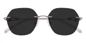 Polygon Sunglasses, Rimless Frame Purple Titanium - SUP1664