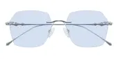 Polygon Sunglasses, Rimless Frame Silver Titanium - SUP1691