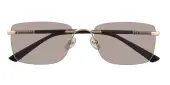 Rectangle Sunglasses, Rimless Frame Golden/Black Metal|TR90 - SUP1692