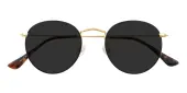 Round Sunglasses, Full Frame Black Metal - SUP1722